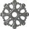 Ekena Millwork Angel Ceiling Medallion (Fits Canopies up to 4 3/8"), Hnd-Painted Silver, 20 7/8"OD x 3 5/8"ID x 1"P CM20ANSLS - alternate 1